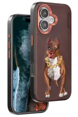 Venco İphone 16 Perma Desenli Kapak - Kahverengi