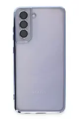 Newface Samsung Galaxy S21 Fe Kılıf Razer Lensli Silikon - Açık Mavi