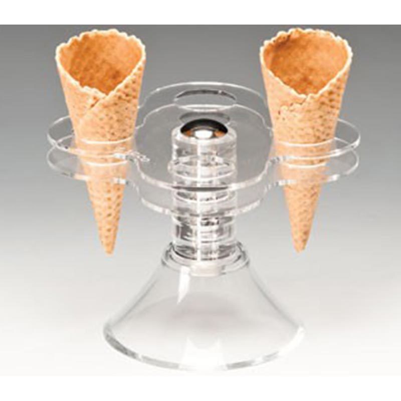 Ayaklı Akrilik Dondurma Servis Standı, 13.5x13.5x11.5 cm