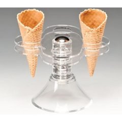 Ayaklı Akrilik Dondurma Servis Standı, 13.5x13.5x11.5 cm