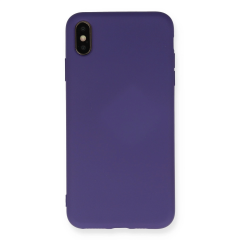 İphone Xs Max Kılıf Nano İçi Kadife Silikon - Mor