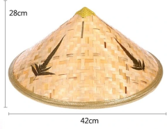 Naturel Renk Cambodia Kamboçyalı Vietnam Şapkası Pvc Hasır