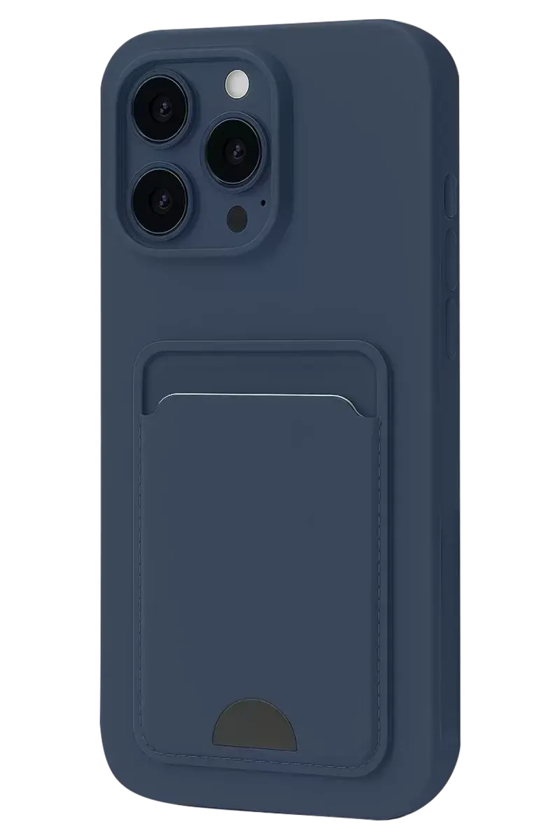 Newface İphone 16 Pro Kılıf Kelvin Kartvizitli Silikon - Lacivert