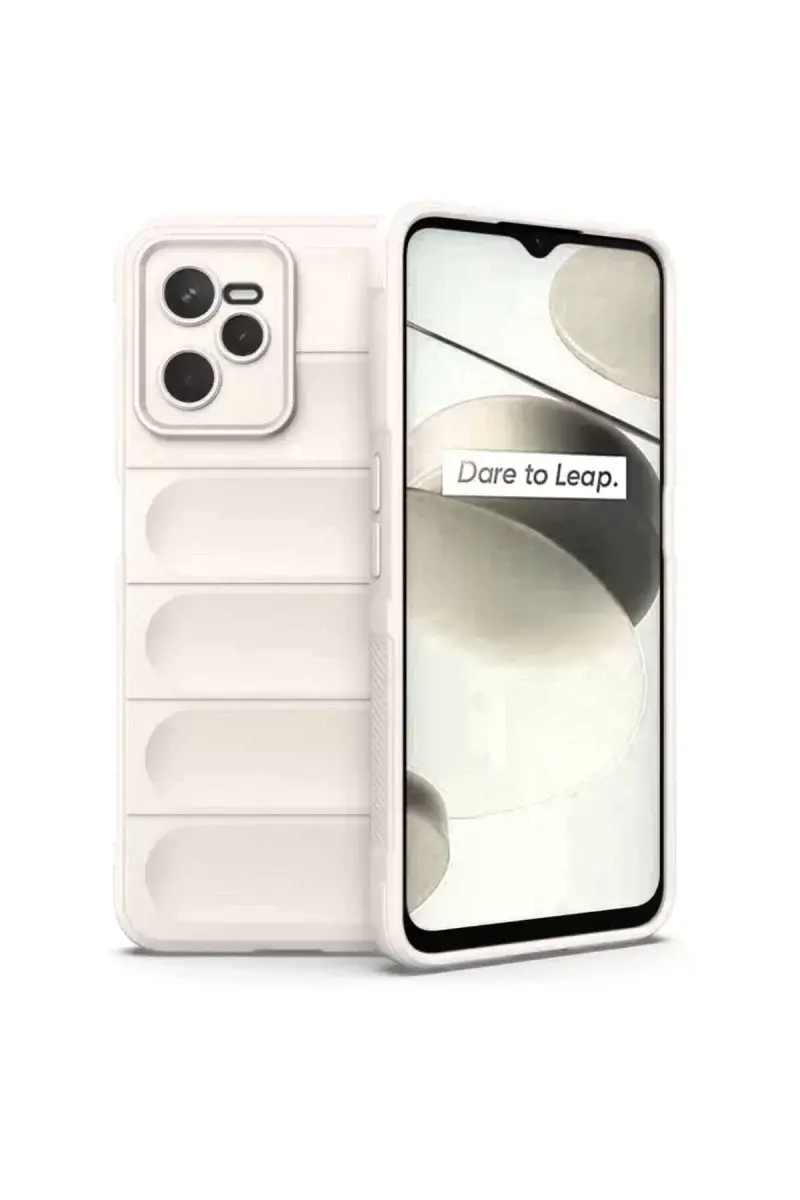 Newface Realme C35 Kılıf Optimum Silikon - Krem