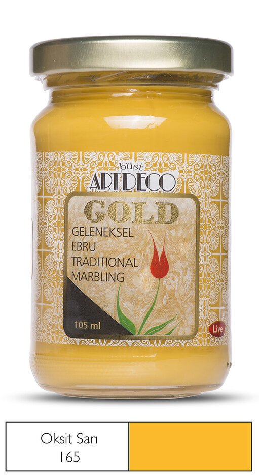 Gold Geleneksel Ebru Boyası 105ml - 165 Oksit Sarı