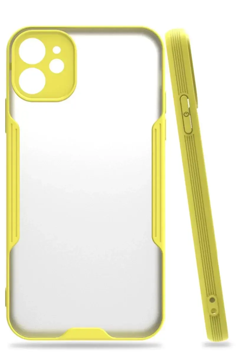 Newface İphone 11 Kılıf Platin Silikon - Sarı