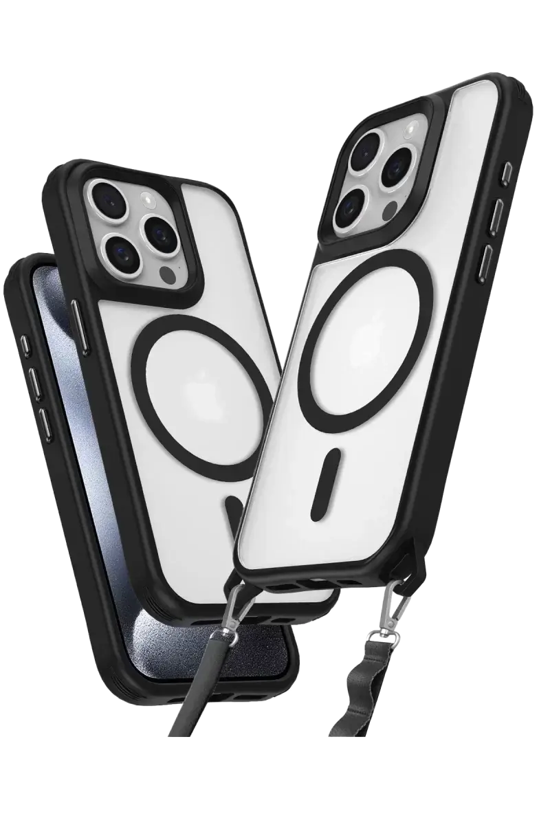 Newface İphone 15 Pro Max Kılıf Enka Magsafe Silikon Kılıf - Siyah