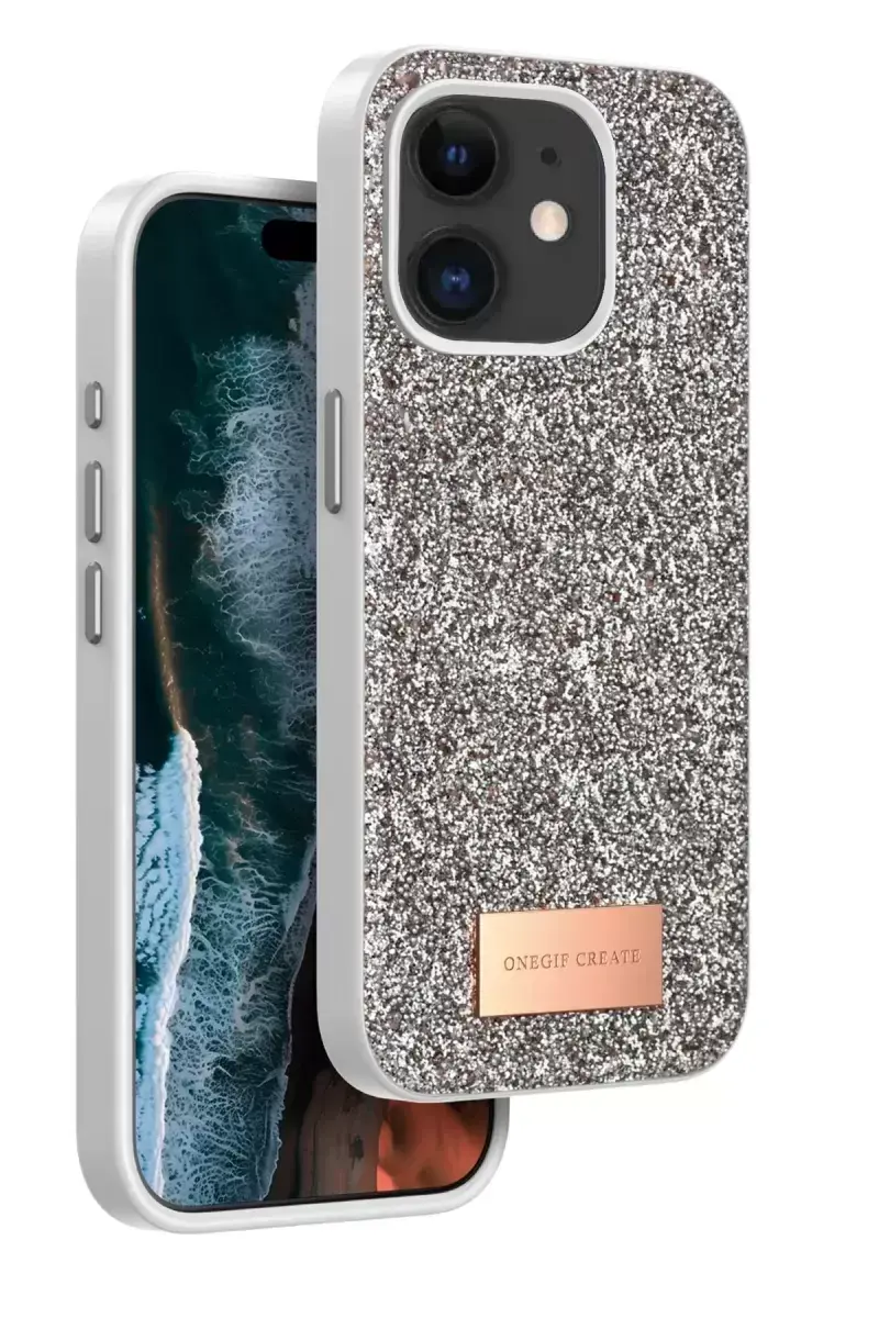Onegif Apple İphone 11 Bright Simli Kapak - Gold