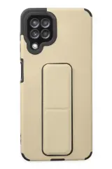 Newface Samsung Galaxy A22 Kılıf Mega Standlı Silikon - Gold