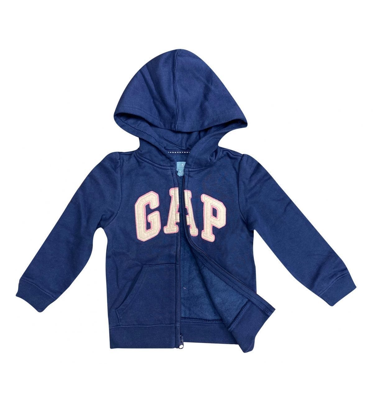 Gap Logo Kapüşonlu Fermuarlı Sweatshirt 4 Yaş - Lacivert Pembe