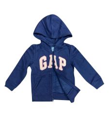 Gap Logo Kapüşonlu Fermuarlı Sweatshirt 4 Yaş - Lacivert Pembe