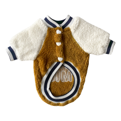 Markapet Peluş Köpek Kıyafeti Hardal Beyaz Small 26 x 36 cm - 2 kg