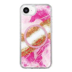 Onegif  İphone 17e Lotus Simli Magsafe Kapak - Pembe