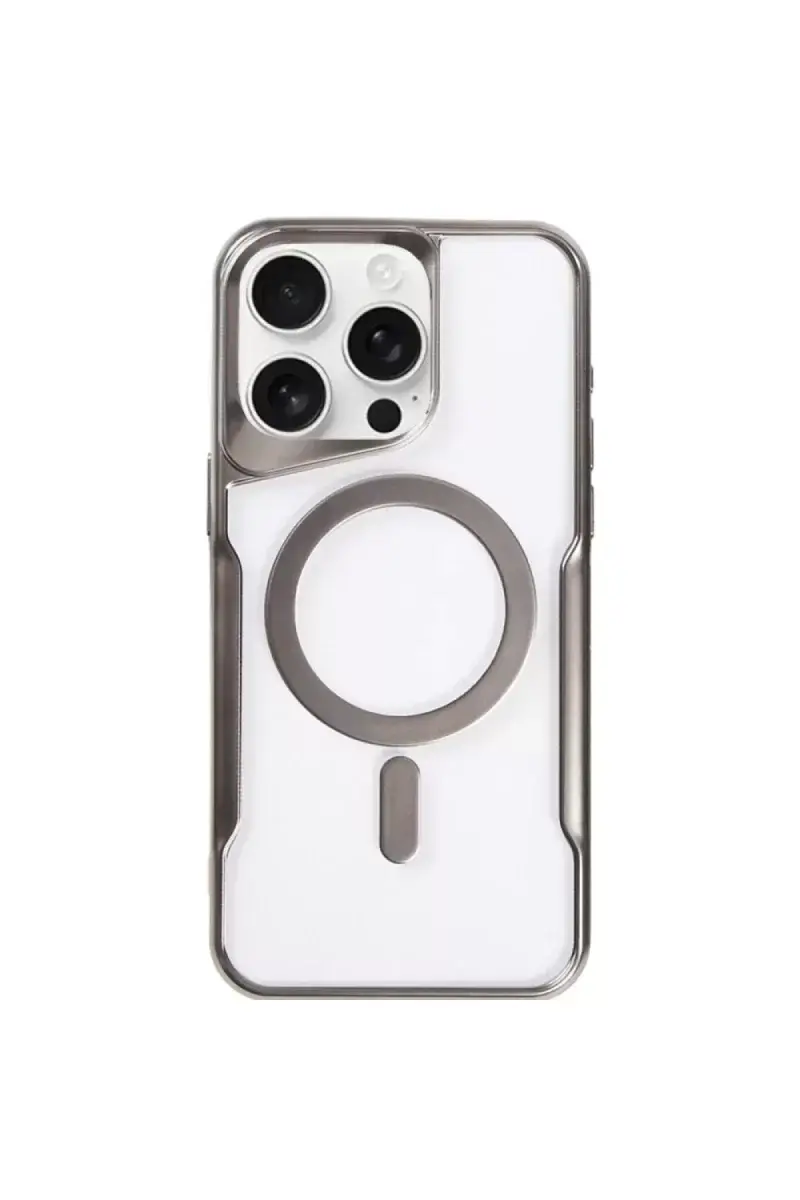 Newface İphone 14 Pro Kılıf Boyi Magsafe Silikon Kapak - Titan Gri