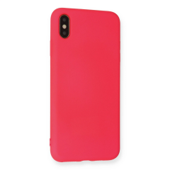 İphone Xs Max Kılıf Nano İçi Kadife Silikon - Koyu Pembe