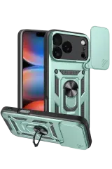Newface Apple İphone 17 Pro Pars Lens Yüzüklü Silikon - Yeşil