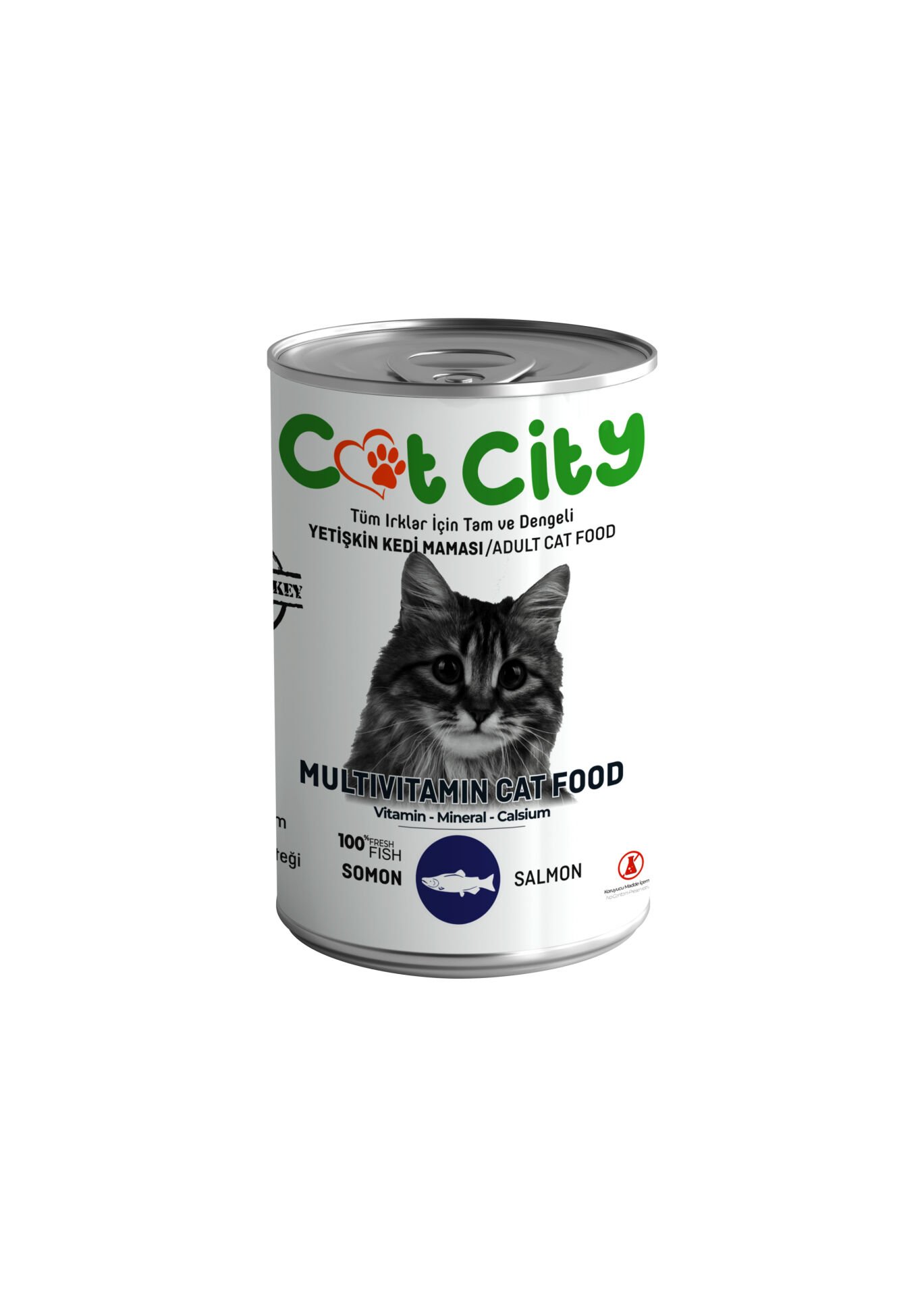 Az Tahıllı Somon Balıklı Yetişkin Kedi Konserve Yaş Mama 400 gr ( 10 Adet )
