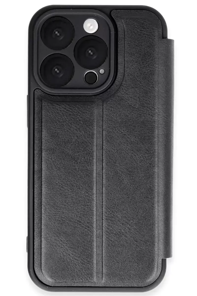 Newface Apple İphone 16 Pro Max Kılıf Flip Cover - Siyah