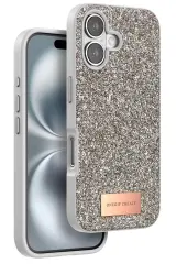 Onegif Apple İphone 16 Bright Simli Kapak - Gold