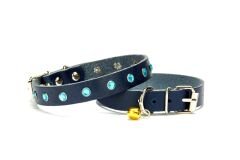 Doggie Taşlı Kedi ve Yavru Köpek Tasması 1*23 cm Mavi Medium