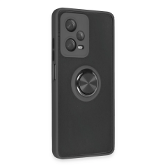 Xiaomi Redmi Note 12 5g Kılıf Montreal Yüzüklü Silikon Kapak - Siyah