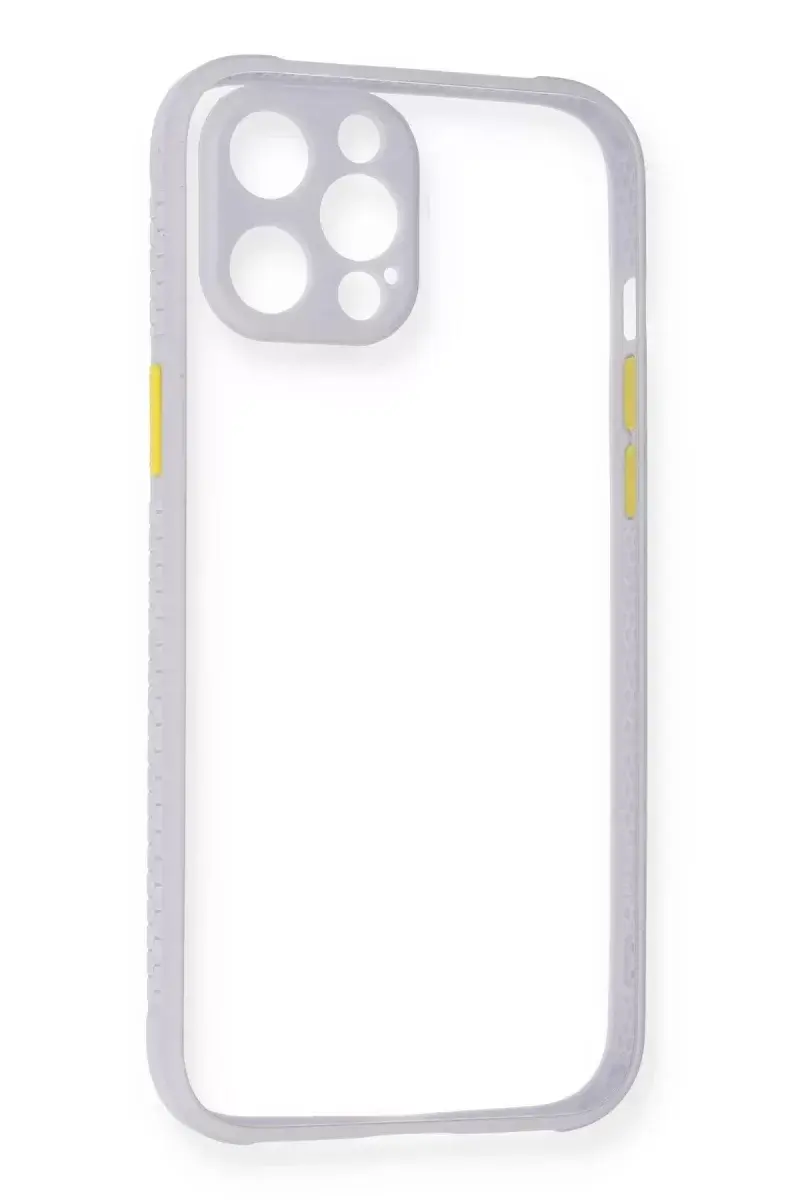 Newface İphone 12 Pro Kılıf Miami Şeffaf Silikon - Lila