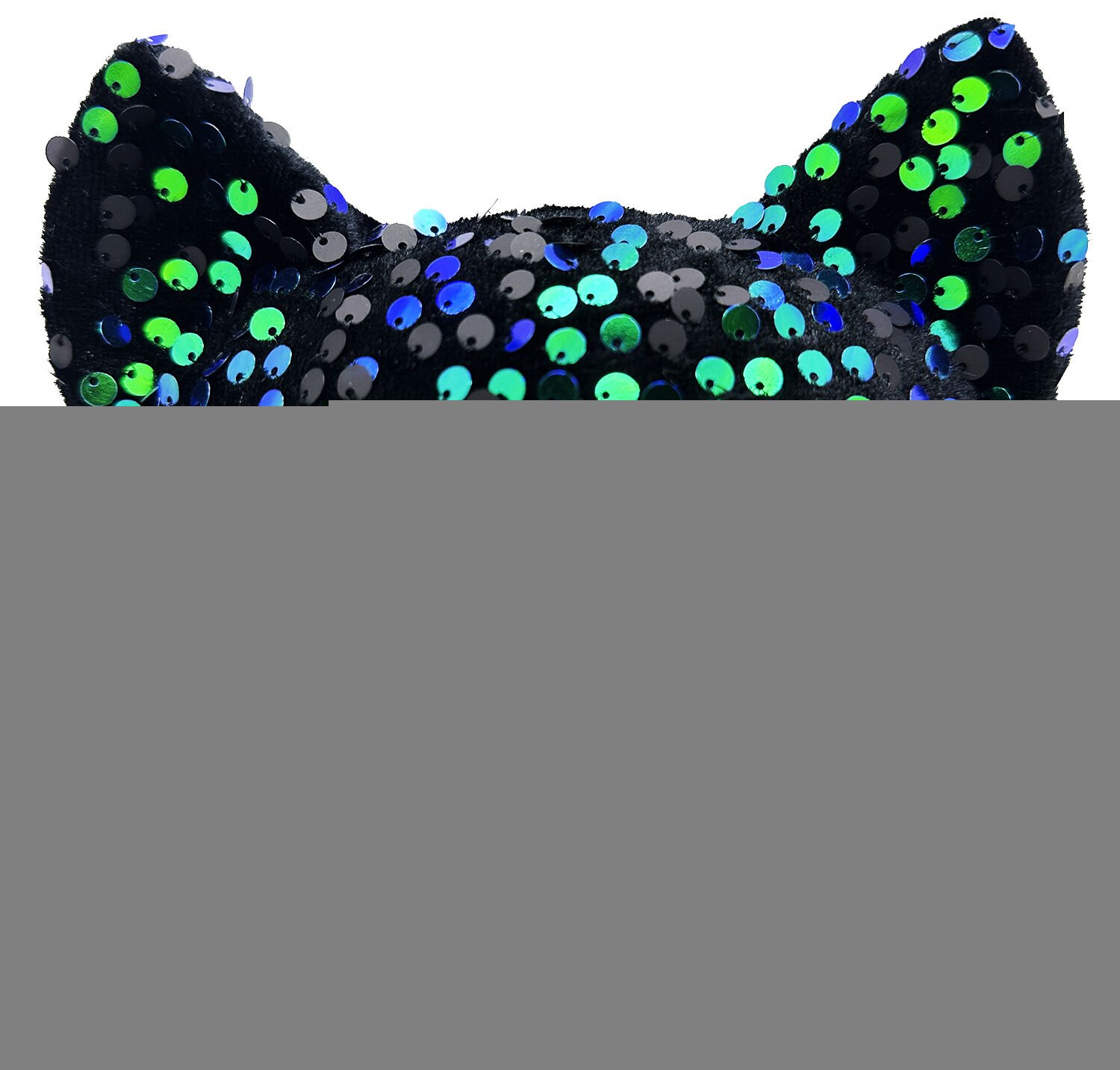 Siyah Kadife Mavi Yeşil Parti Maskesi