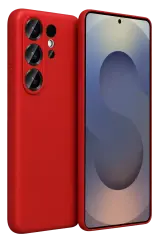 Newface Samsung Galaxy S26 Ultra Nano İçi Kadife Silikon - Kırmızı
