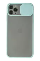 Newface Apple İphone 11 Pro Kılıf Palm Buzlu Kamera Sürgülü Silikon - Turkuaz