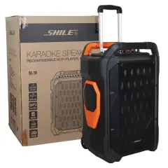 Shile Sl-10 120 Watt Taşınabilir Seyyar Amfi Hoparlör Kablosuz 1 El + 1 Yaka Mikrofonlu Kumandalı Usb+sd+bt