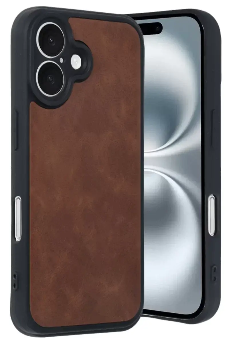 Newface İphone 16 Kılıf Aras Deri Kapak - Taba