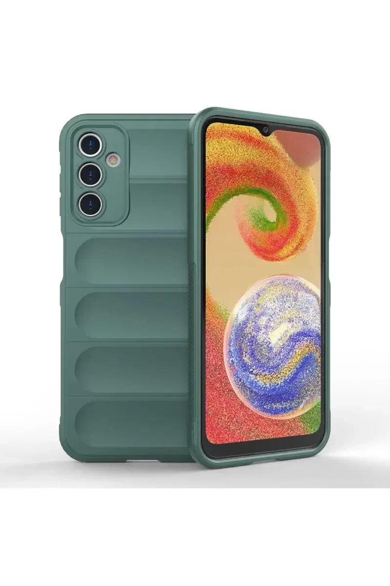Newface Samsung Galaxy A14 4g Kılıf Optimum Silikon - Koyu Yeşil