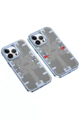 Newface İphone 13 Pro Kılıf Mekanik Bumper Kapak - Mavi