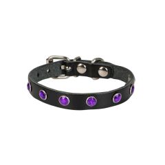 Doggie Taşlı Kedi ve Yavru Köpek Tasması 1*23 cm Siyah Medium