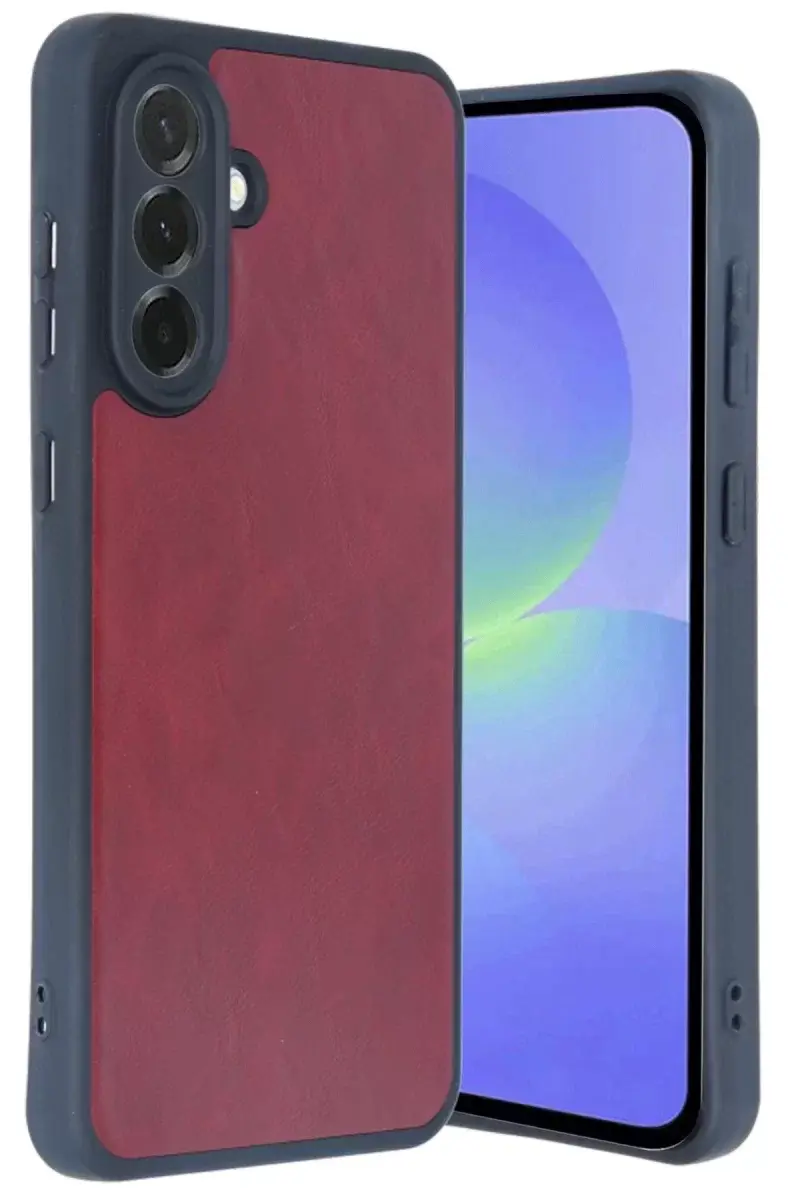 Newface Samsung Galaxy A15 4g Kılıf Aras Deri Kapak - Bordo