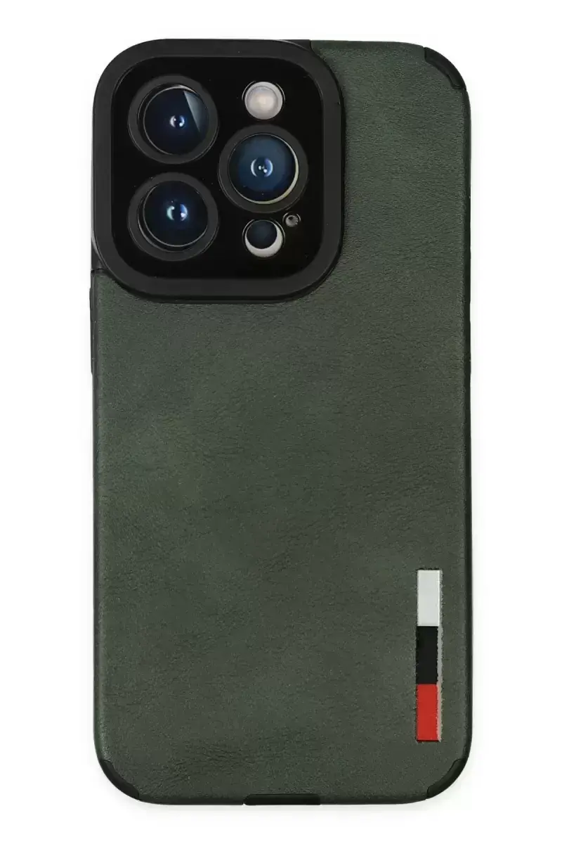 Newface Apple İphone 14 Pro Max Kılıf Loop Deri Silikon - Yeşil
