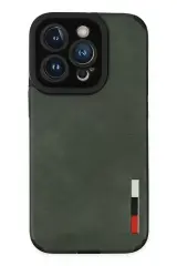 Newface Apple İphone 14 Pro Max Kılıf Loop Deri Silikon - Yeşil