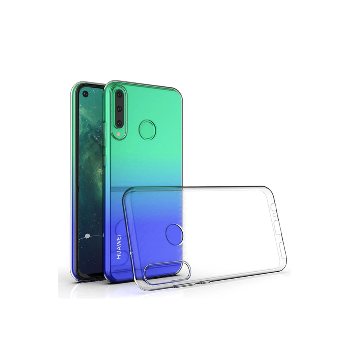 Huawei Y6p Kılıf Lüx Şeffaf Silikon - Şeffaf