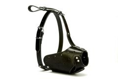 Doggie Eğitim Serisi Deri El Yapımı Uzun Burunlu Köpek Ağızlığı 2x65 cm Siyah