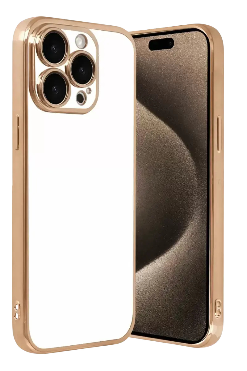 Newface Apple İphone 15 Pro Max Razer Lensli Silikon - Gold
