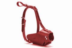 Doggie Eğitim Serisi Deri El Yapımı Uzun Burunlu Köpek Ağızlığı 2x65 cm Kırmızı