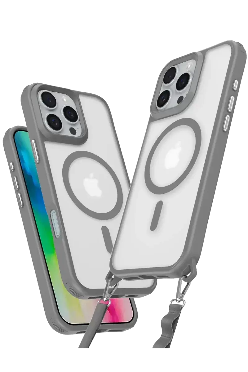 Newface İphone 16 Pro Max Kılıf Enka Magsafe Silikon Kılıf - Titan Gri