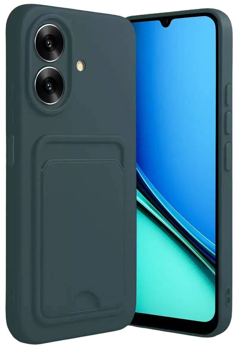 Newface Realme Note 60 Kelvin Kartvizitli Silikon - Koyu Yeşil