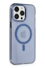 Newface Apple İphone 14 Pro Max Kılıf Tron Şeffaf Magsafe Kapak - Mavi