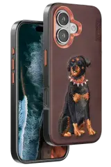 Venco İphone 16 Perma Desenli Kapak - Koyu Kahve