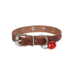 Doggie Taşlı Kedi ve Yavru Köpek Tasması 1,0x19 cm Kahverengi Small