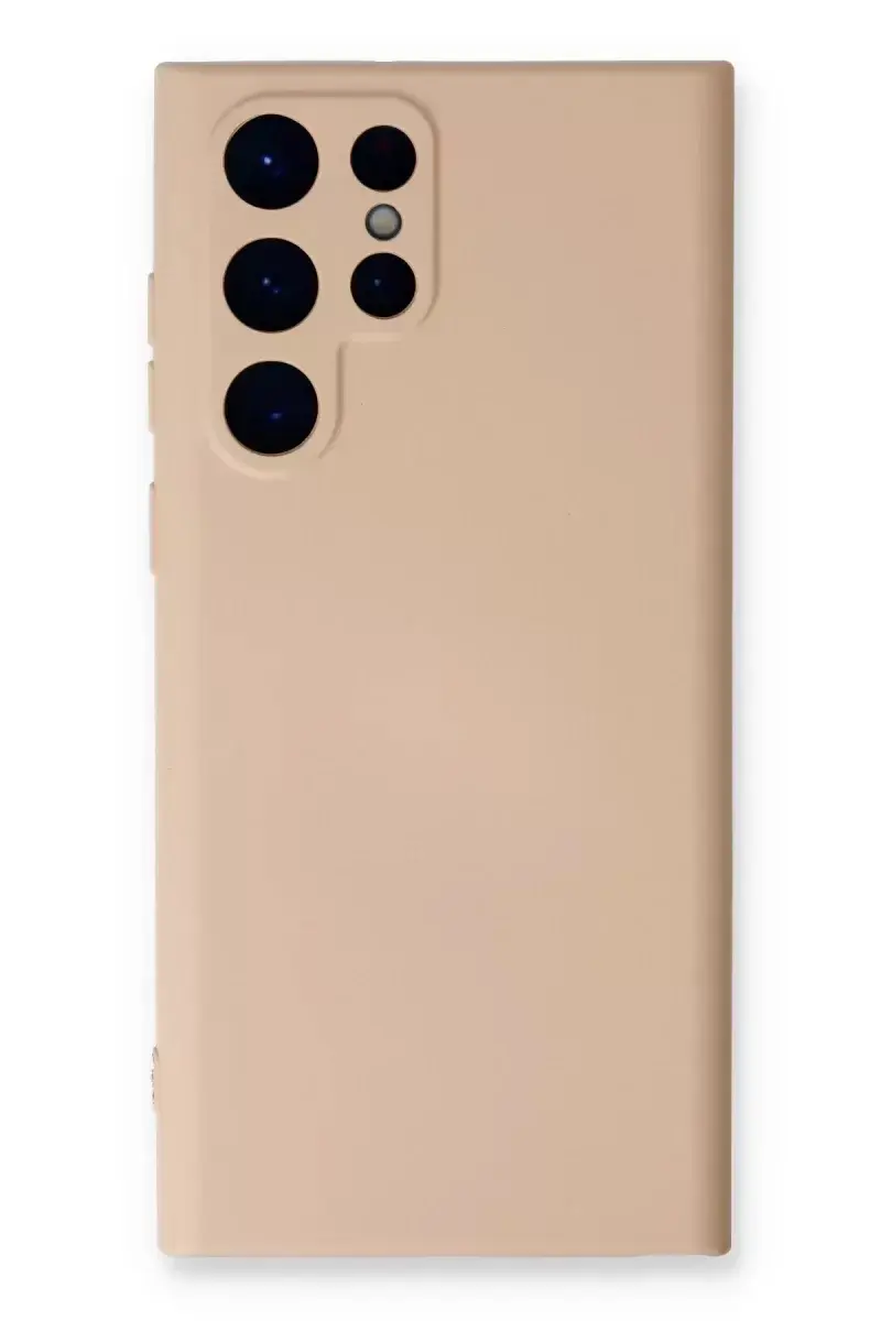 Newface Samsung Galaxy S24 Ultra Kılıf Nano İçi Kadife Silikon - Pudra