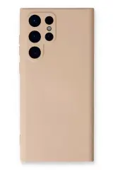 Newface Samsung Galaxy S24 Ultra Kılıf Nano İçi Kadife Silikon - Pudra