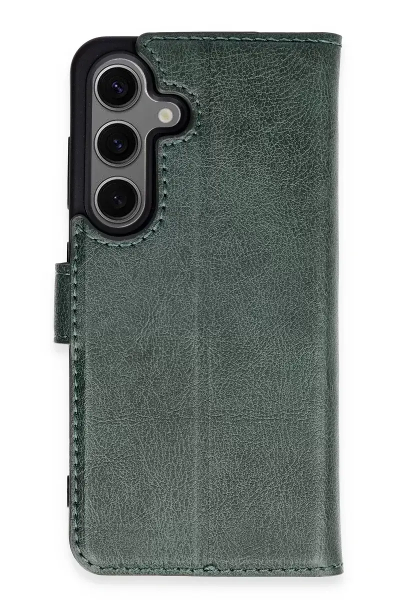 Newface Samsung Galaxy S24 Kılıf Trend S Plus Kapaklı Kılıf - Yeşil