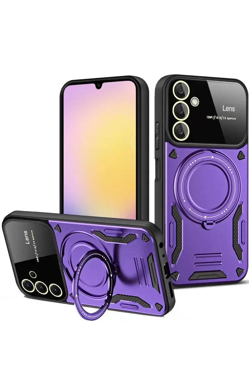 Newface Samsung Galaxy A05s Kılıf Joy Lens Standlı Kapak - Mor